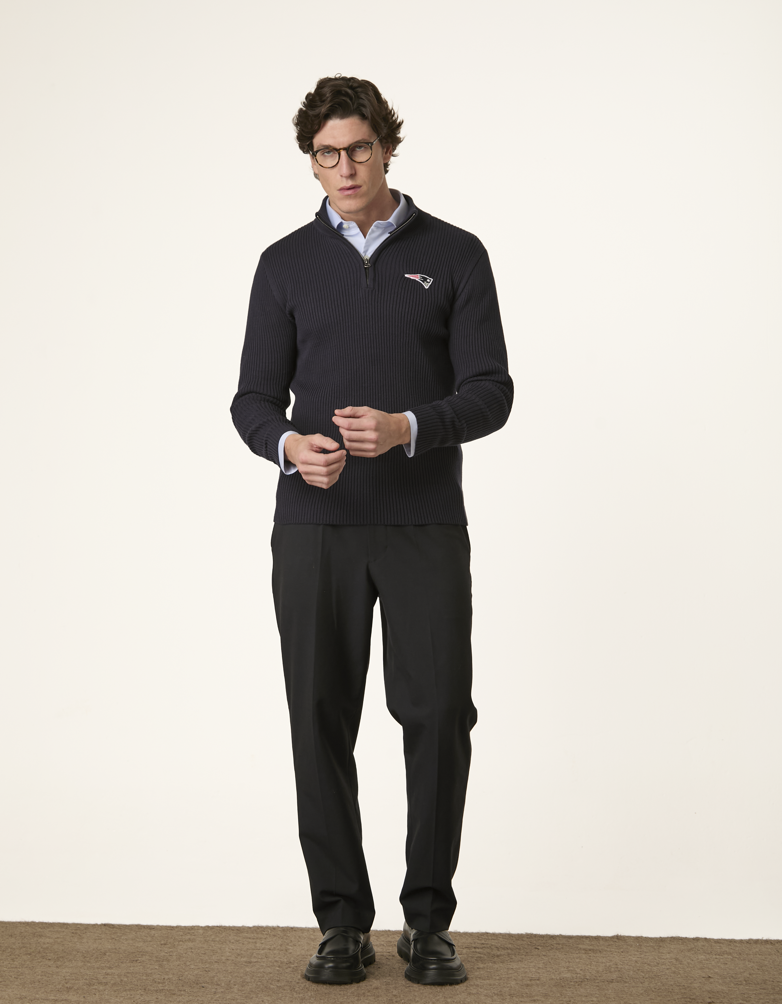 Patriots x NFL — Sueter Tricot Meio Zíper