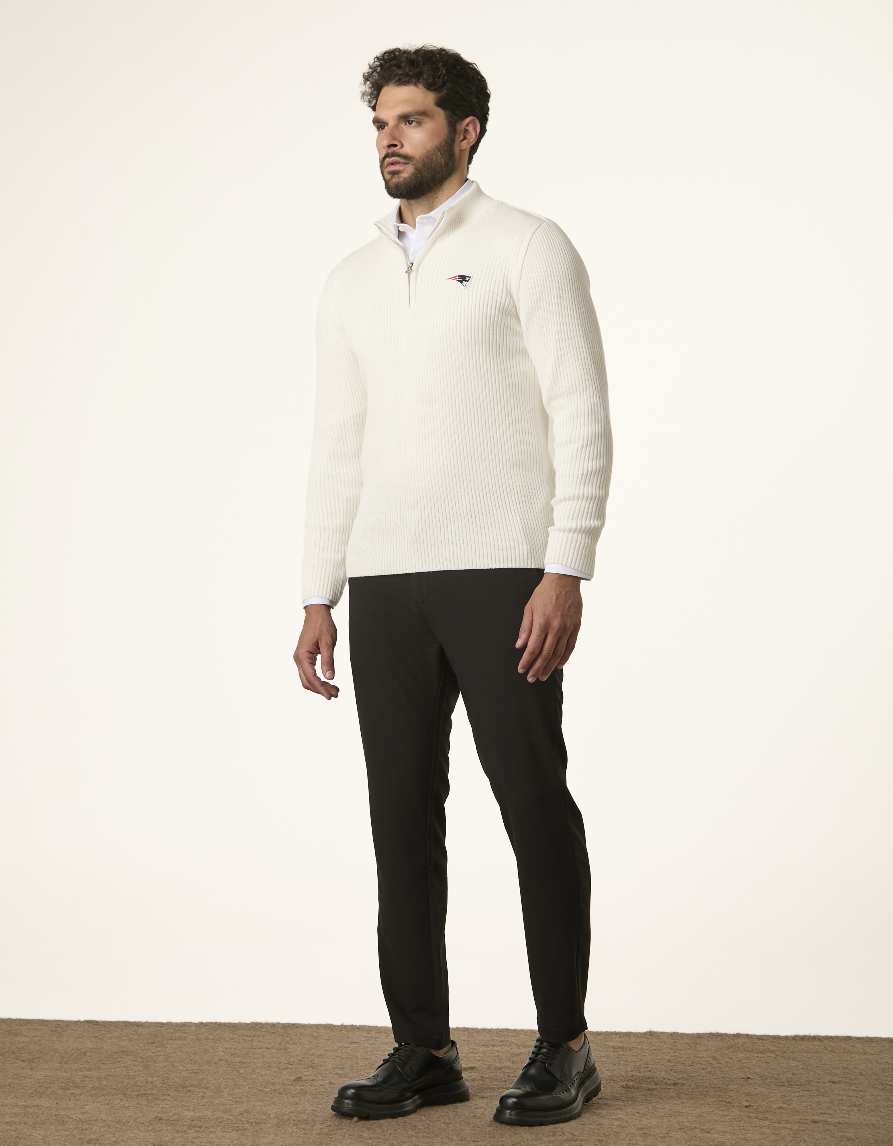 Patriots x NFL — Sueter Tricot Meio Zíper