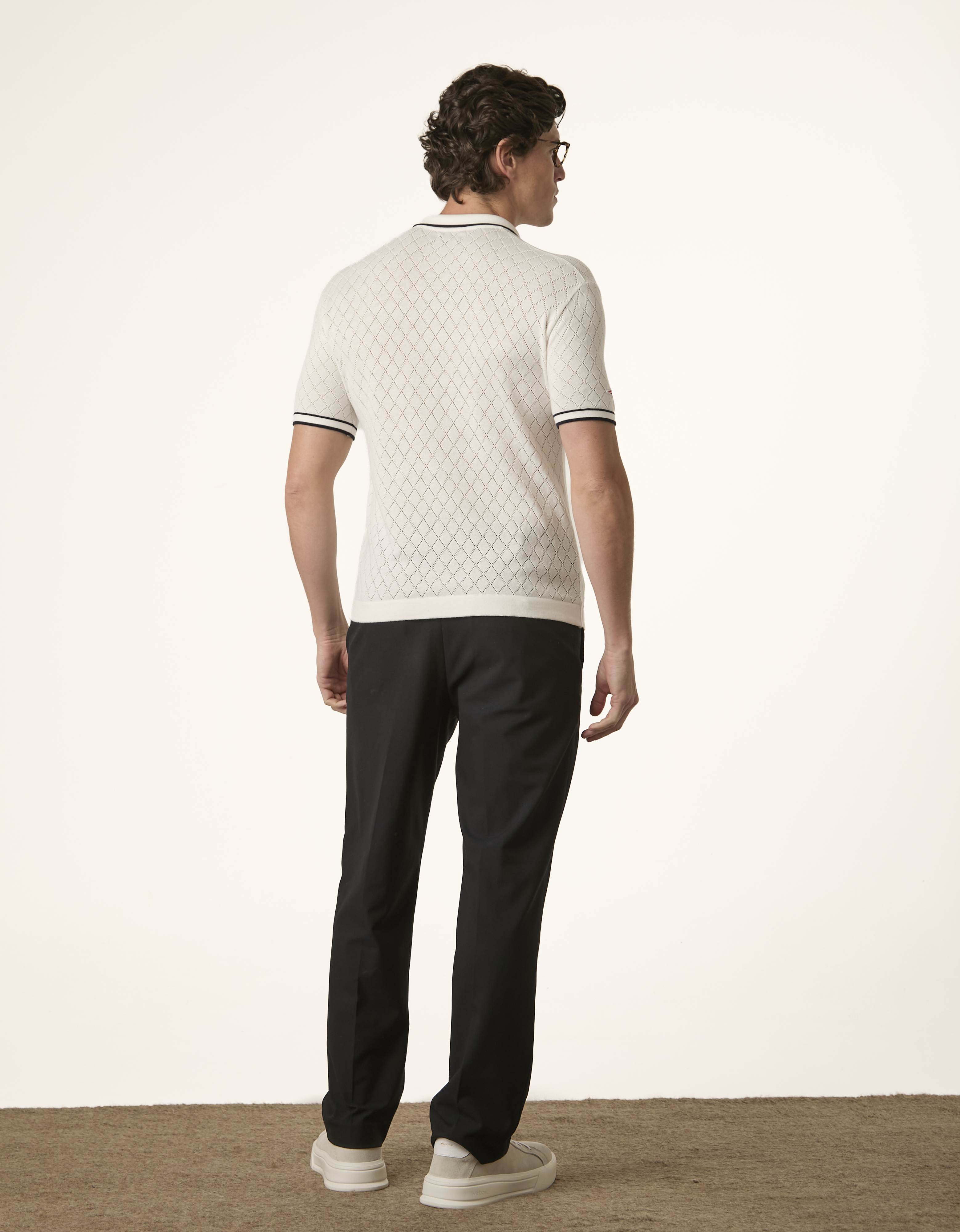 Patriots x NFL — Polo Tricot Trama Diamante